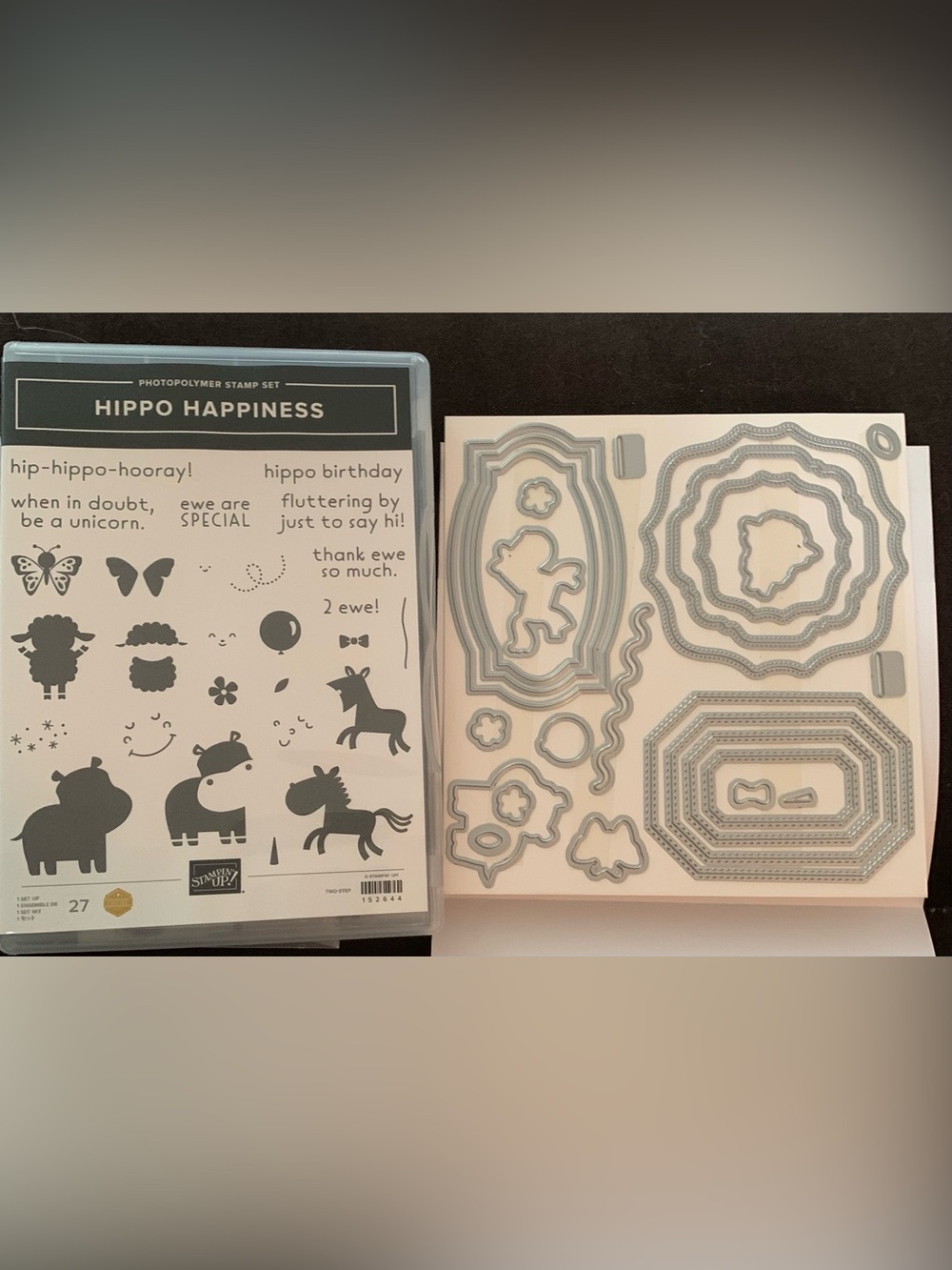 Stampin' Up! Hippo Happiness Stamp & Stampin' Cut & Emboss Bundle
